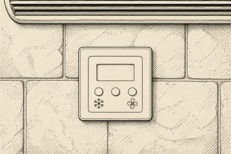 Thermostat on a Malta wall during an AC call-out